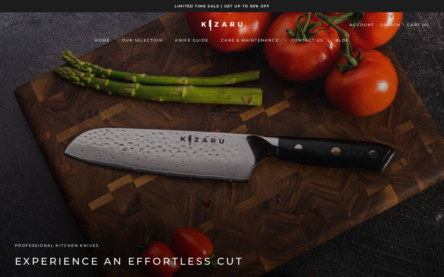 kizaruknives.com homepage screenshot