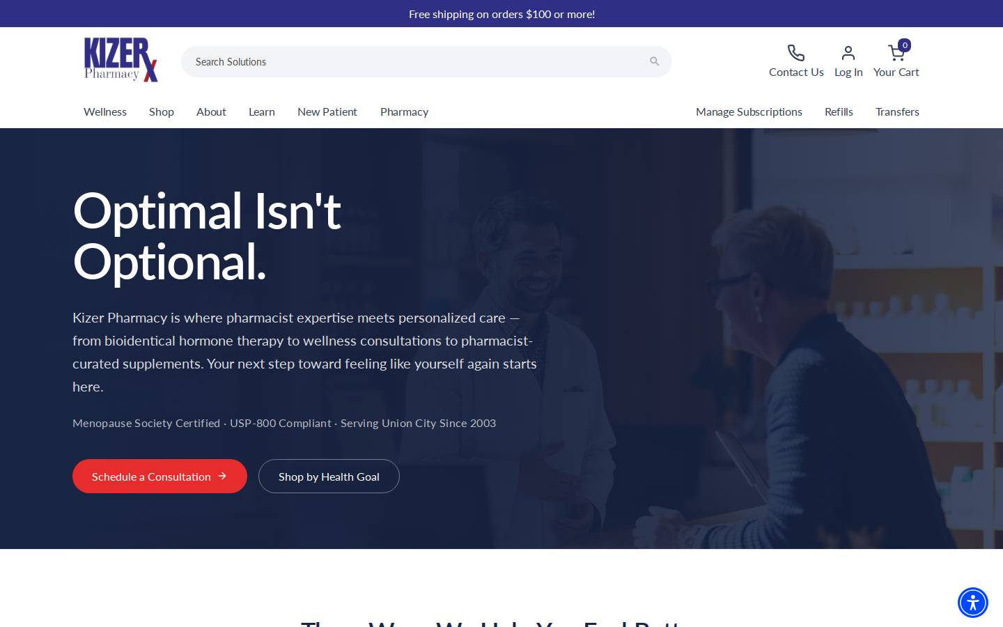 kizerpharmacy.com homepage screenshot