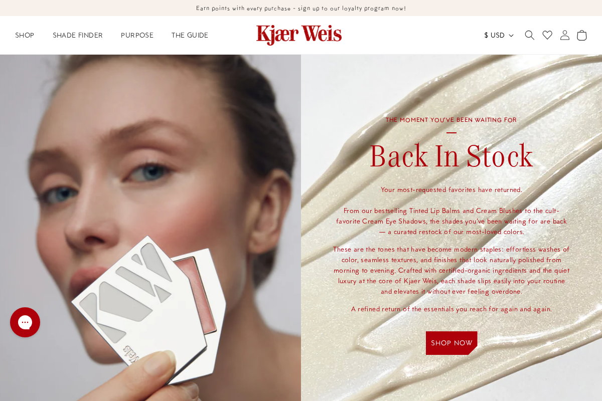 Kjaer Weis homepage screenshot