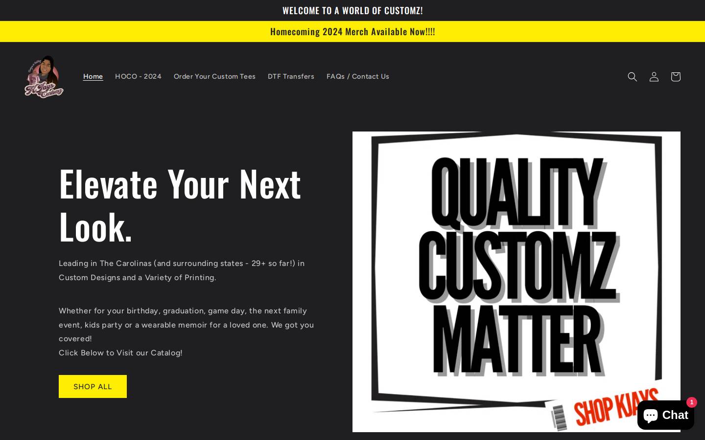 kjayscustomz.com homepage screenshot