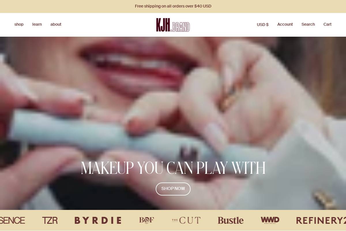 kjhbrand.com homepage screenshot