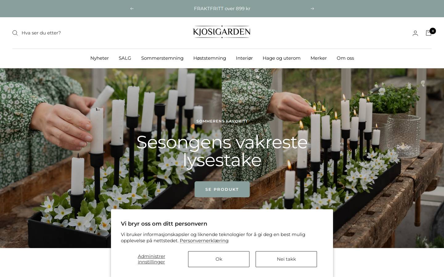 Kjosigarden homepage screenshot
