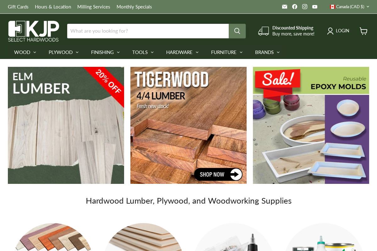 kjpselecthardwoods.com homepage screenshot