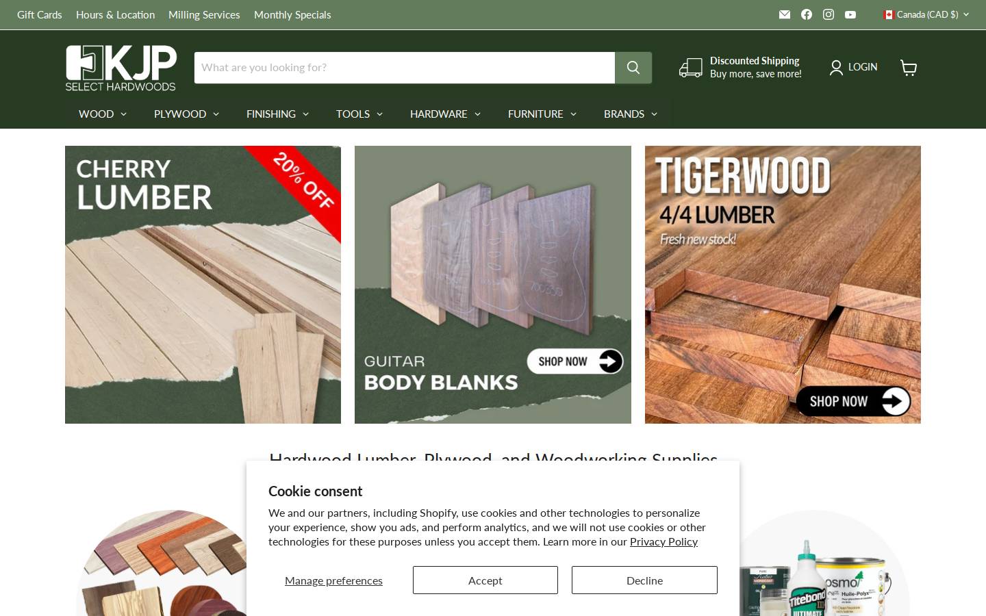kjpwoodproducts.com homepage screenshot