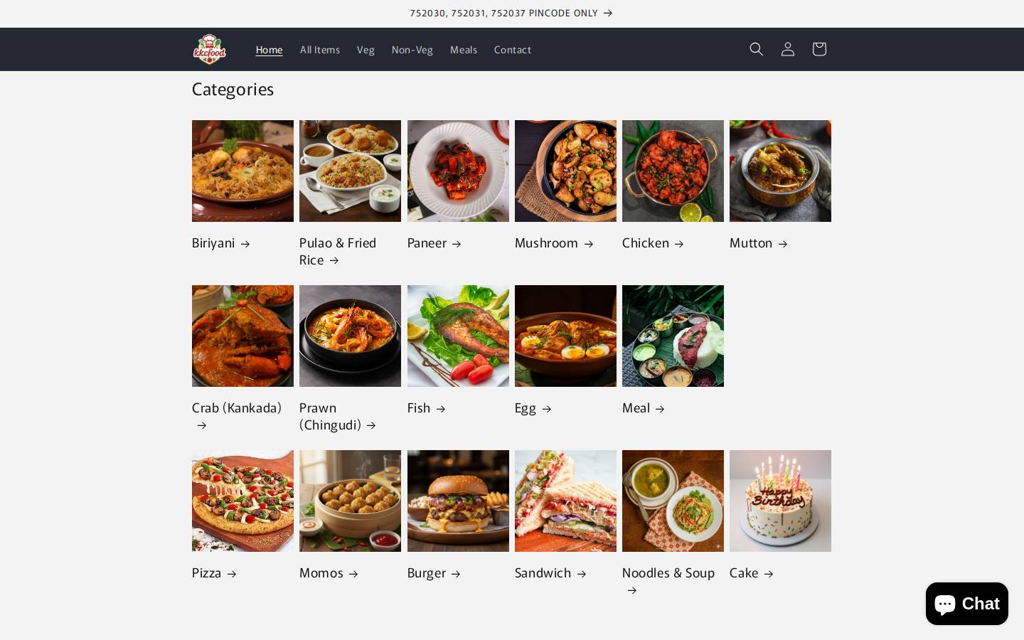 kkcfood.com homepage screenshot