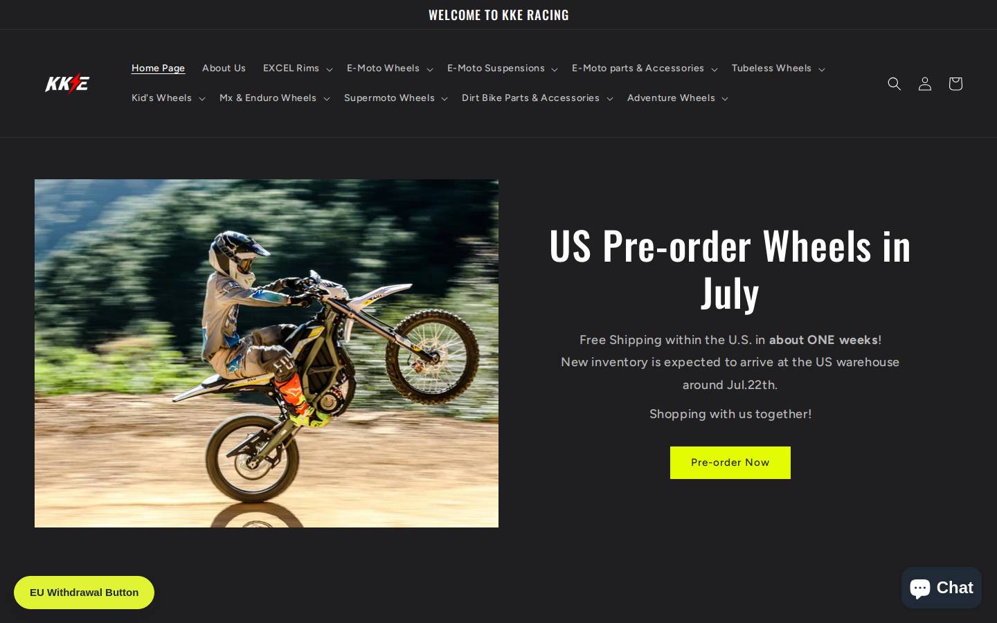 kkeracing.com homepage screenshot