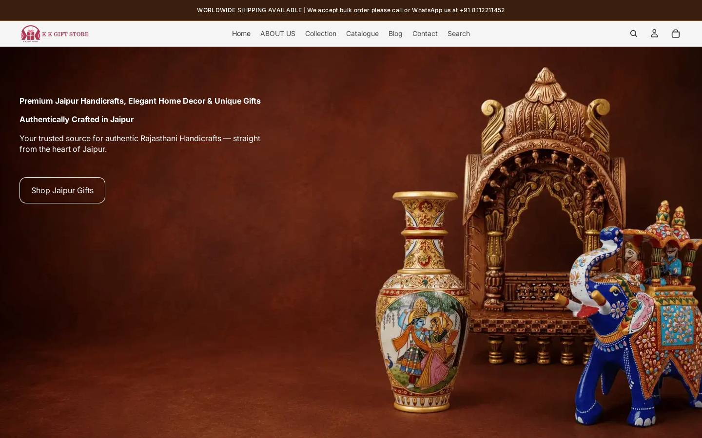 Kkgiftstore homepage screenshot