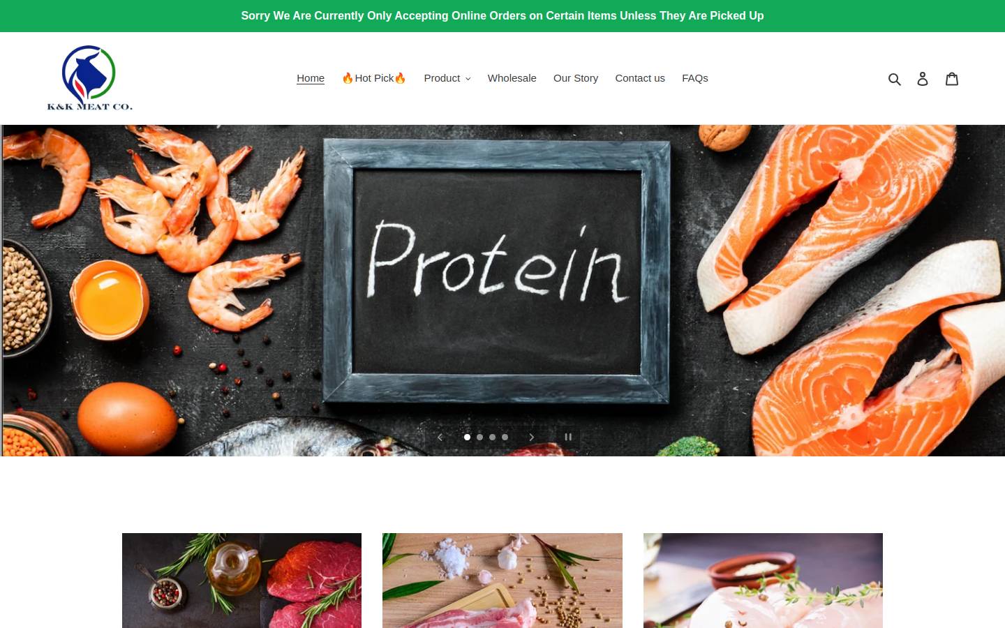 kkmeatco.com homepage screenshot