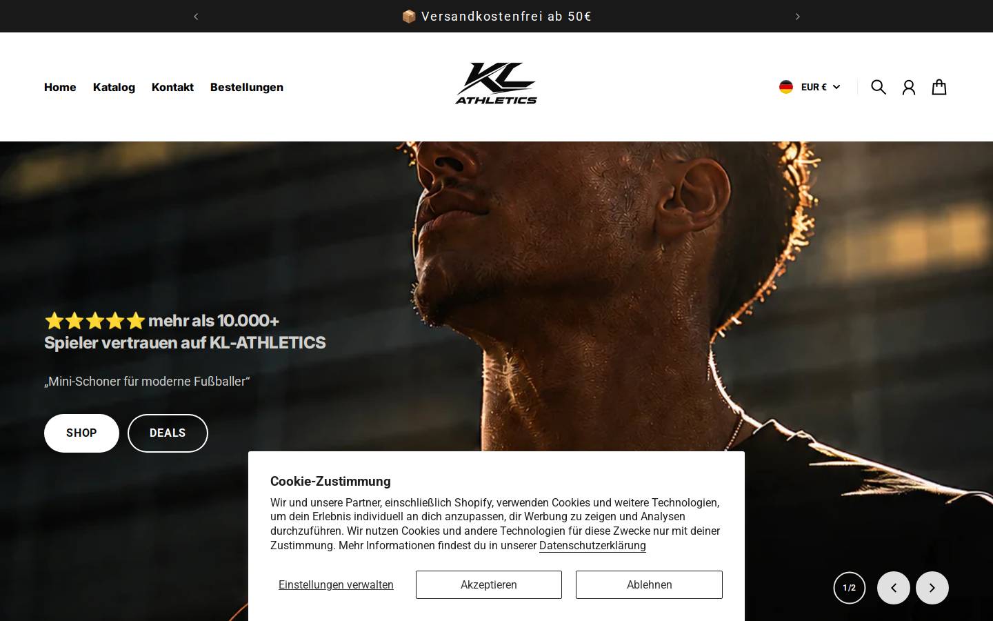 kl-athletics-shop.com homepage screenshot