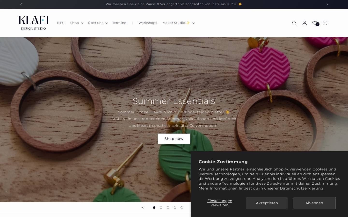 klaeidesignstudio.com homepage screenshot