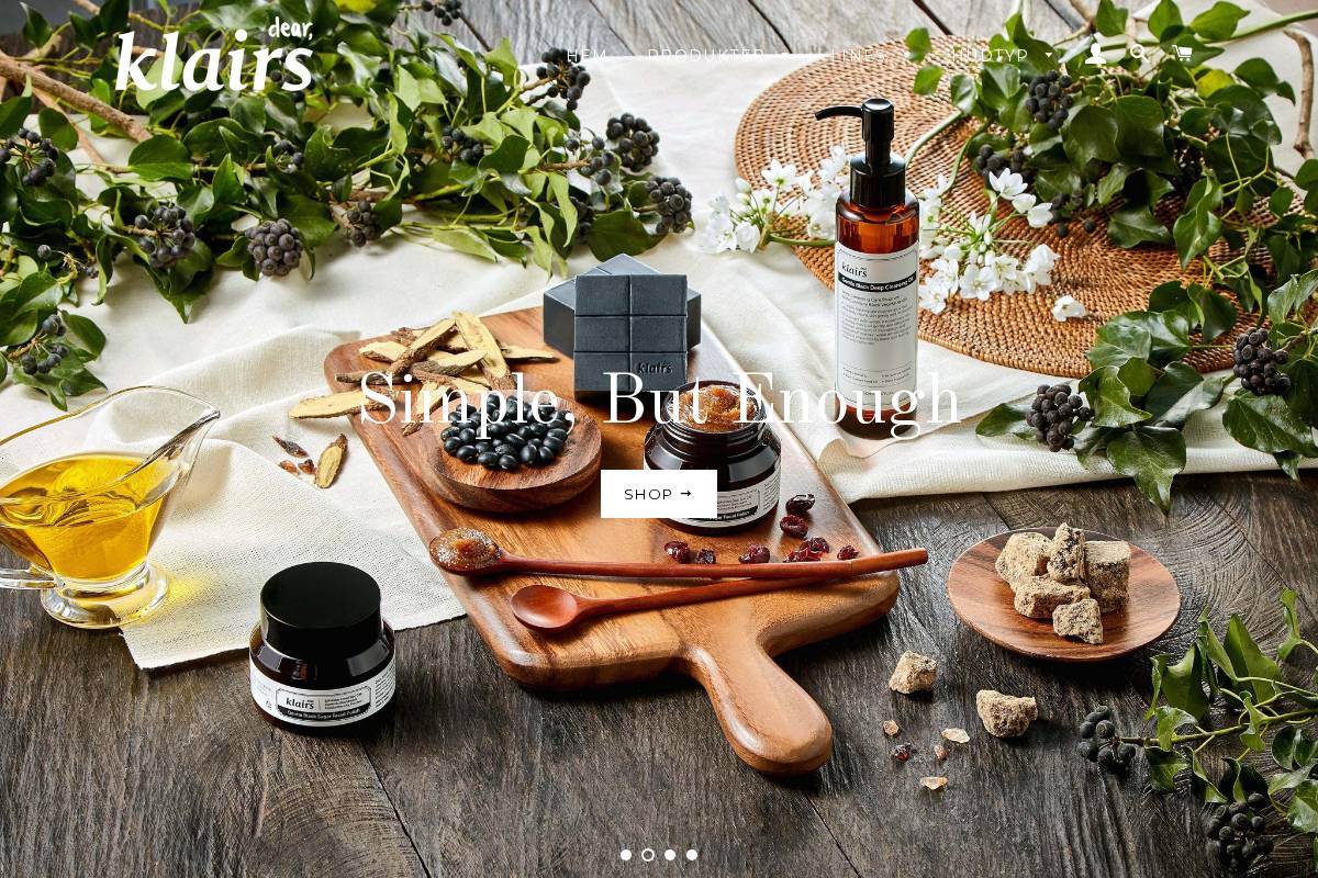 Klairs homepage screenshot