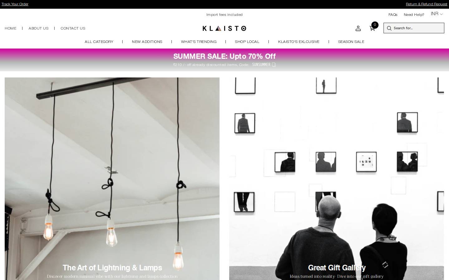 Klaisto homepage screenshot