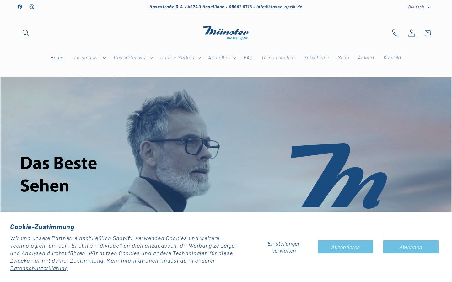 klasse-optik.de homepage screenshot