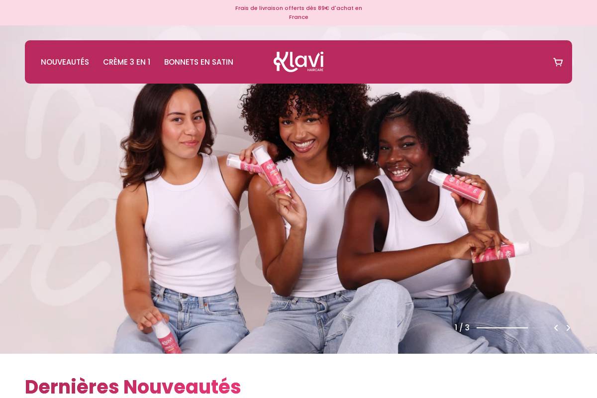 Klavi homepage screenshot
