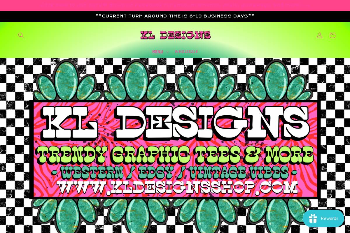 kldesignsshop.com homepage screenshot