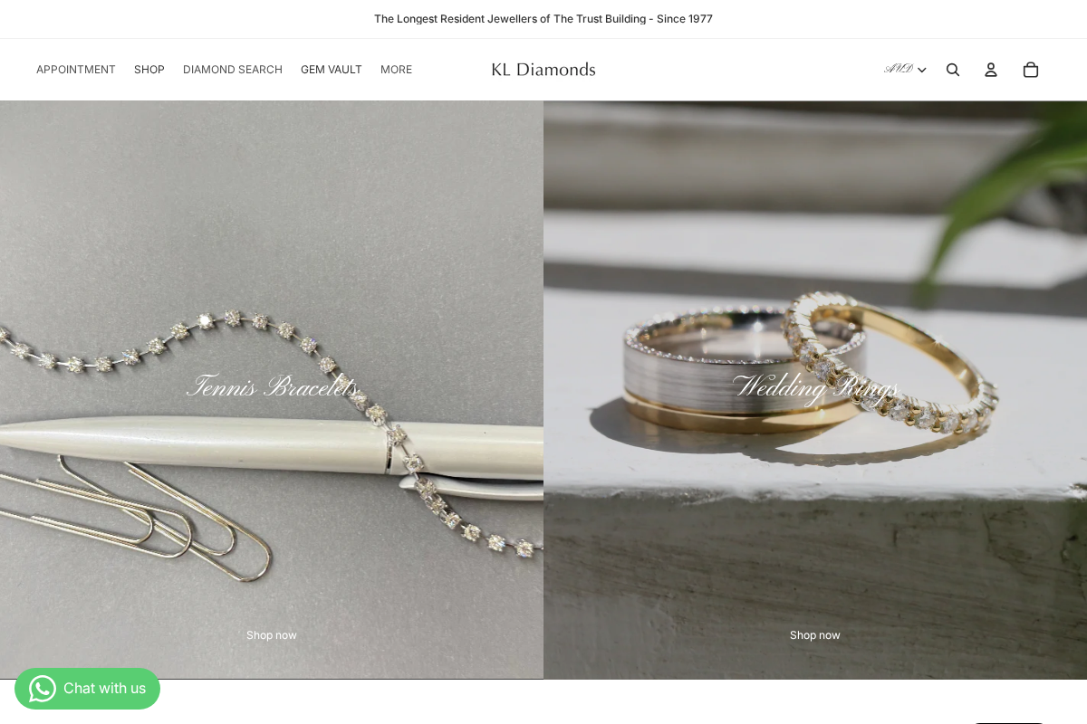 kldiamonds.com.au homepage screenshot