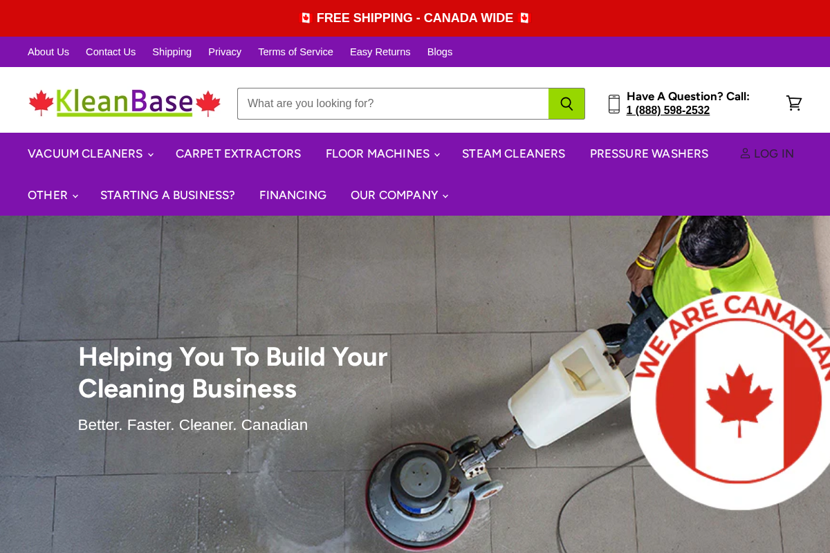 Kleanbase homepage screenshot
