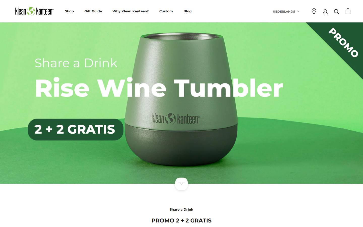 Klean Kanteen homepage screenshot