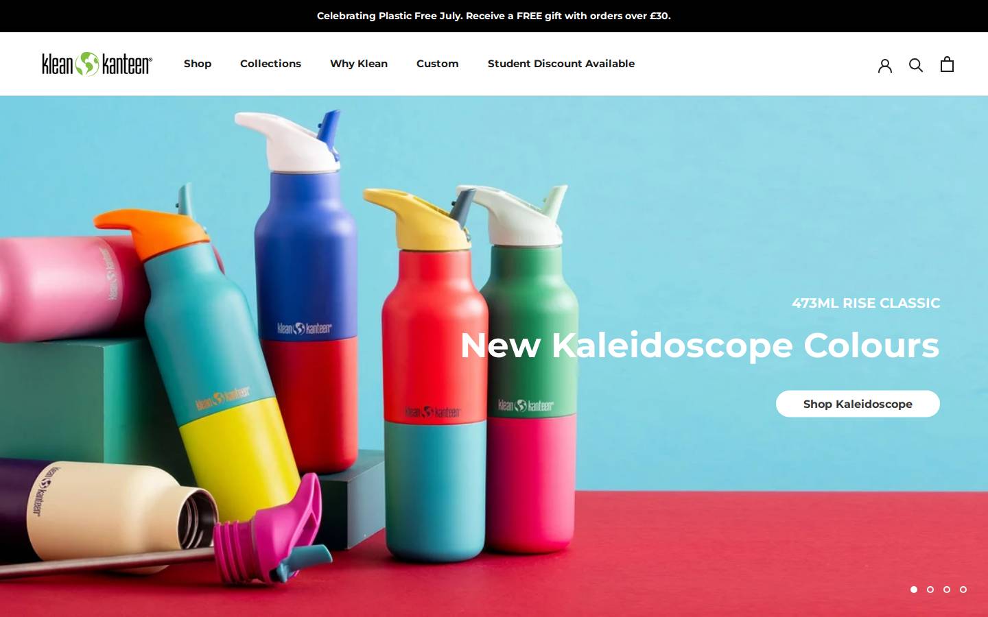 Klean Kanteen UK homepage screenshot