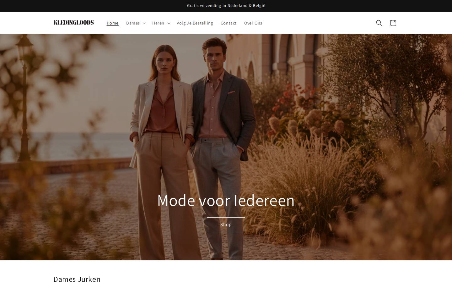 Kledingloods homepage screenshot