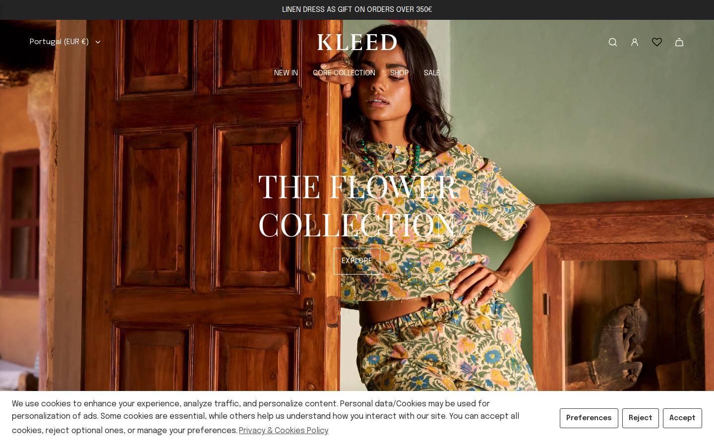 Kleed homepage screenshot