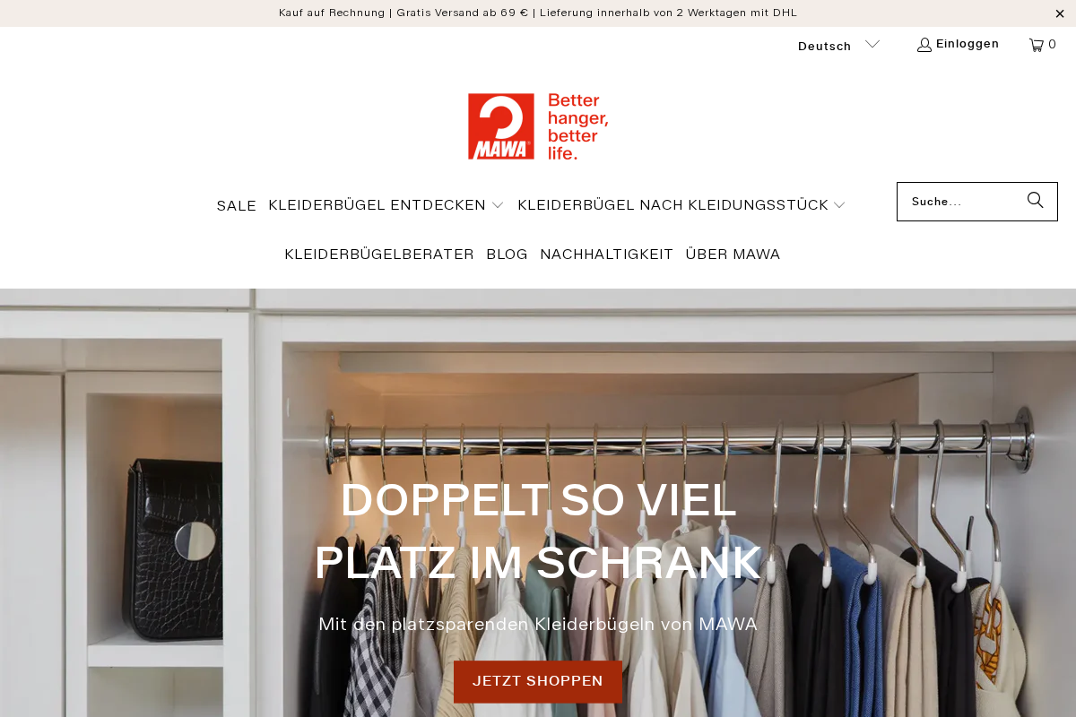 Kleiderbuegel Kaufen homepage screenshot