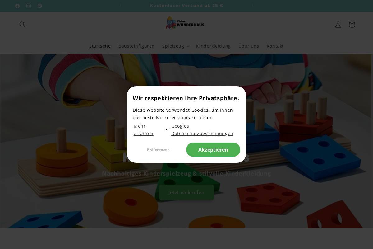 Kleinewunderhaus homepage screenshot