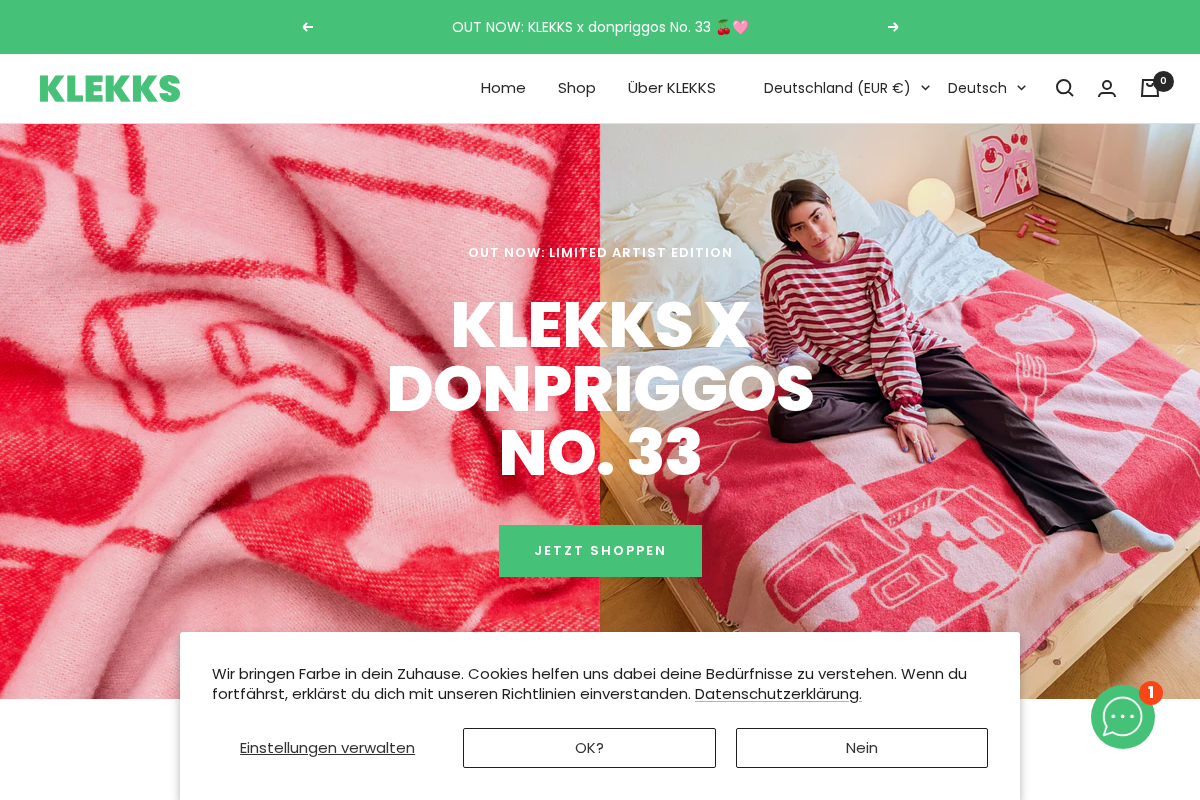 Klekks homepage screenshot