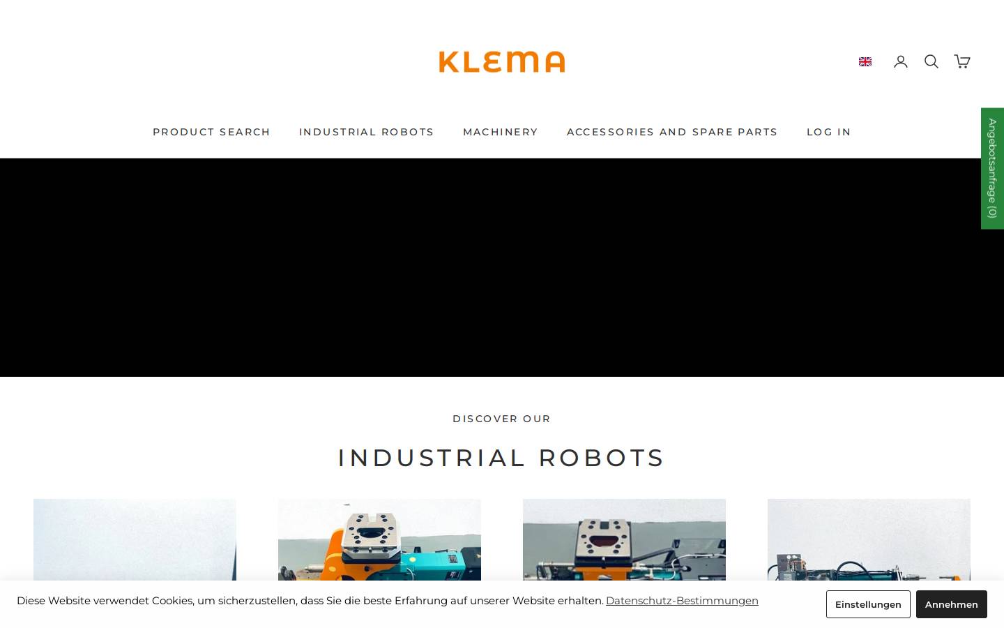 klema-maschinenhandel.com homepage screenshot