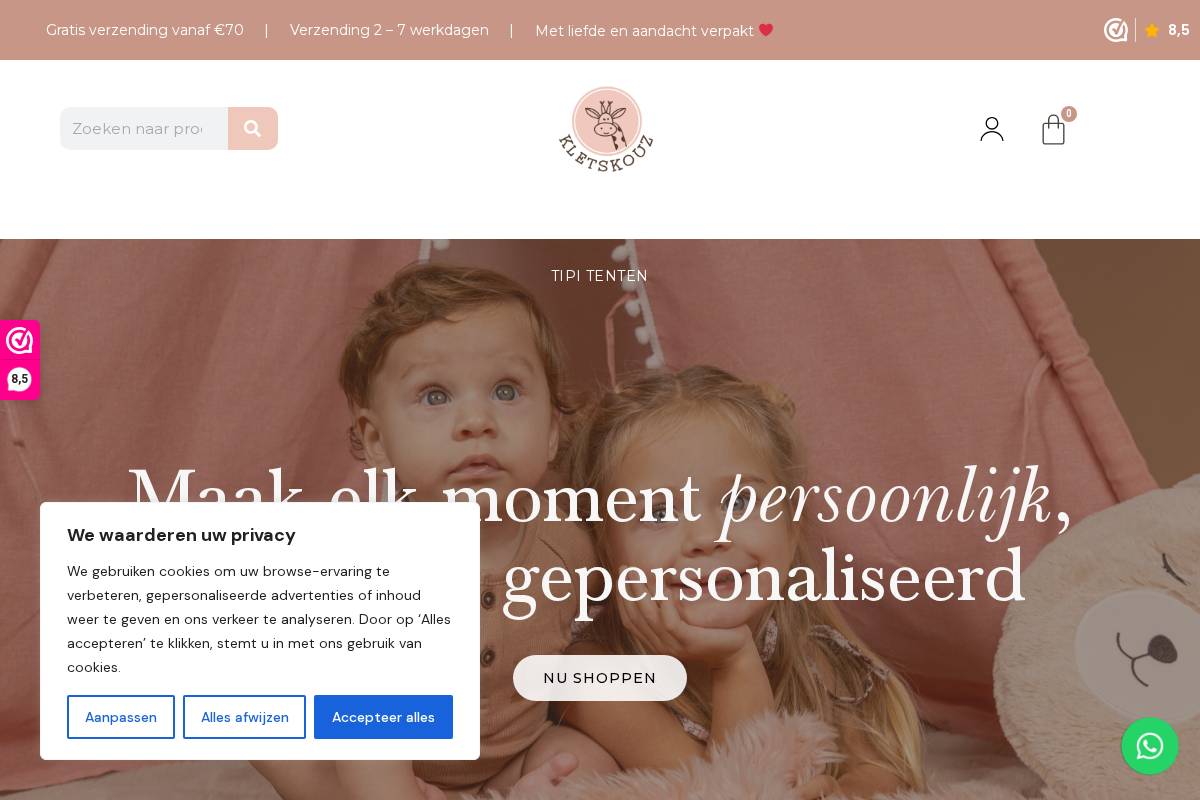 Kletskouz homepage screenshot