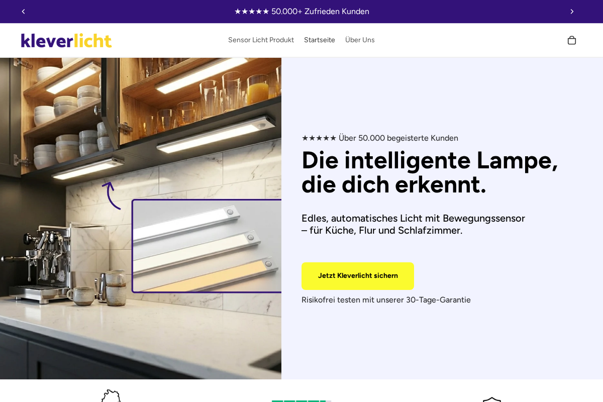 Kleverlicht homepage screenshot