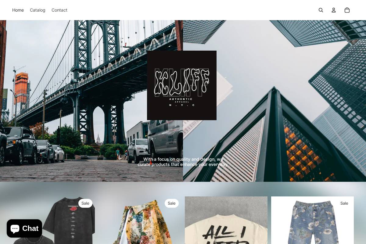 kliffclothingnyc.com homepage screenshot