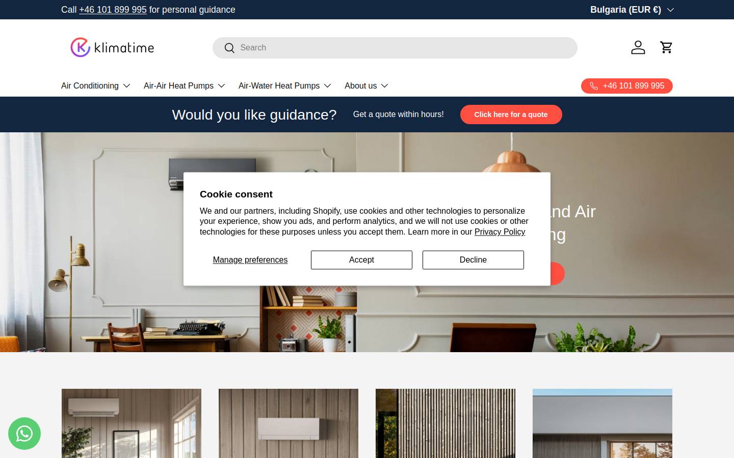 KlimaTime homepage screenshot