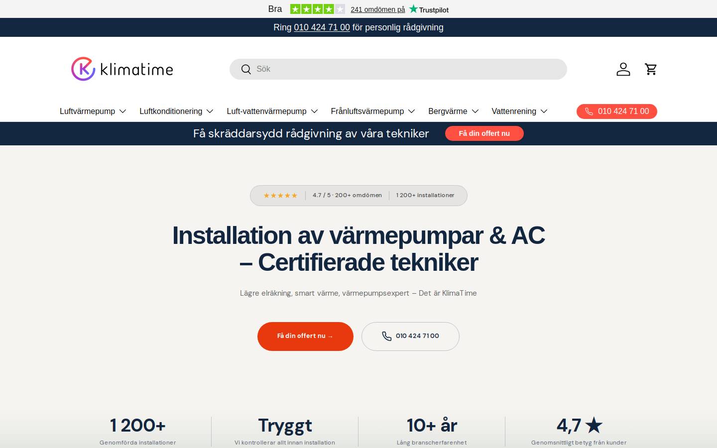 KlimaTime homepage screenshot