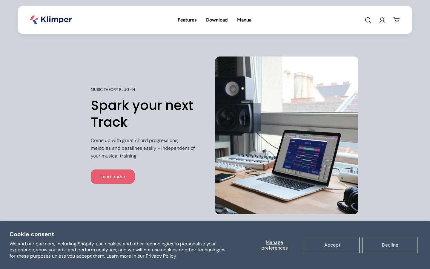 klimper-plugin.com homepage screenshot