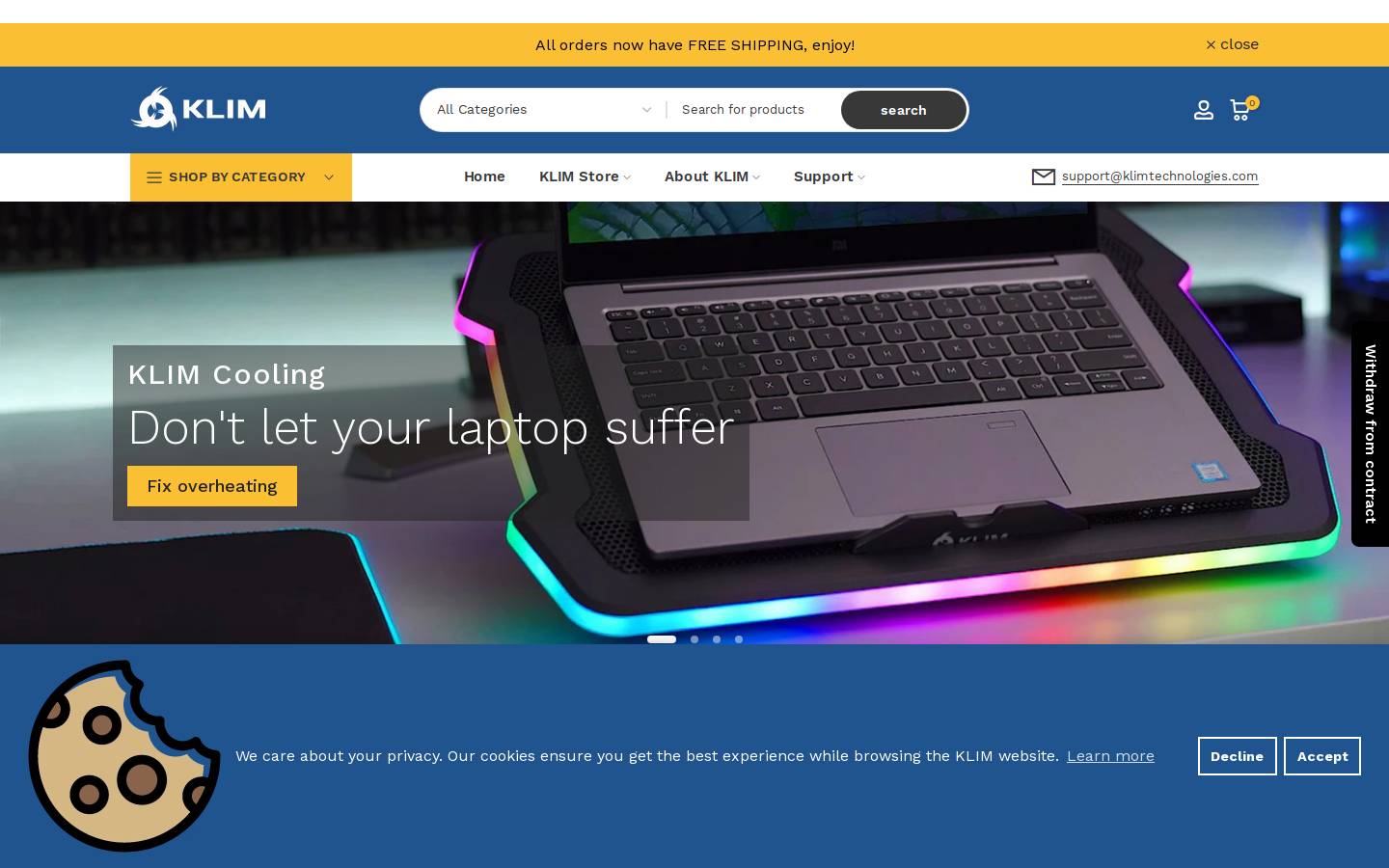 KLIM homepage screenshot