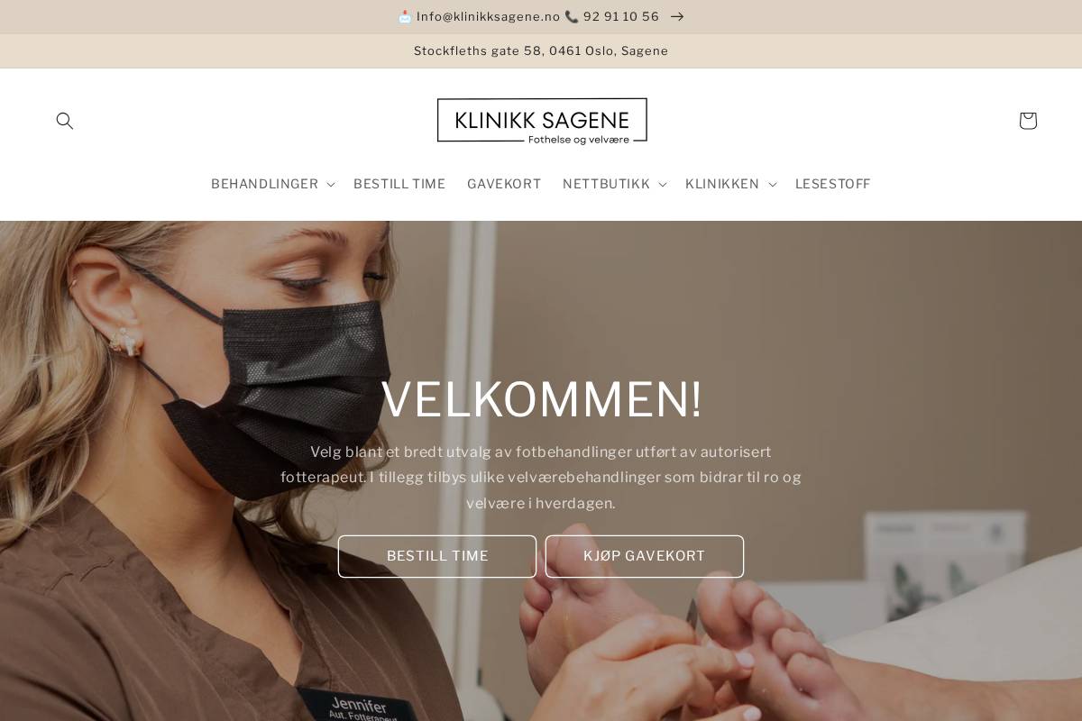 klinikksagene.no homepage screenshot