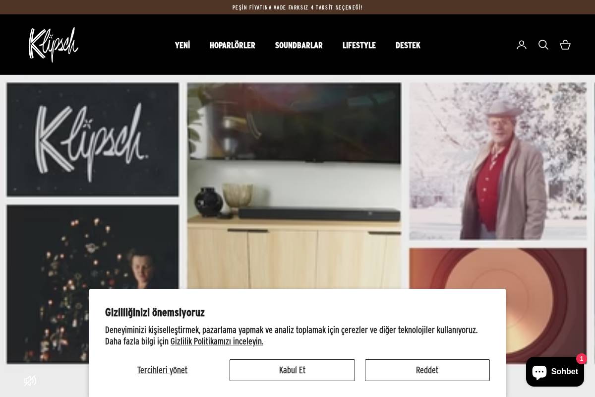 Klipsch homepage screenshot