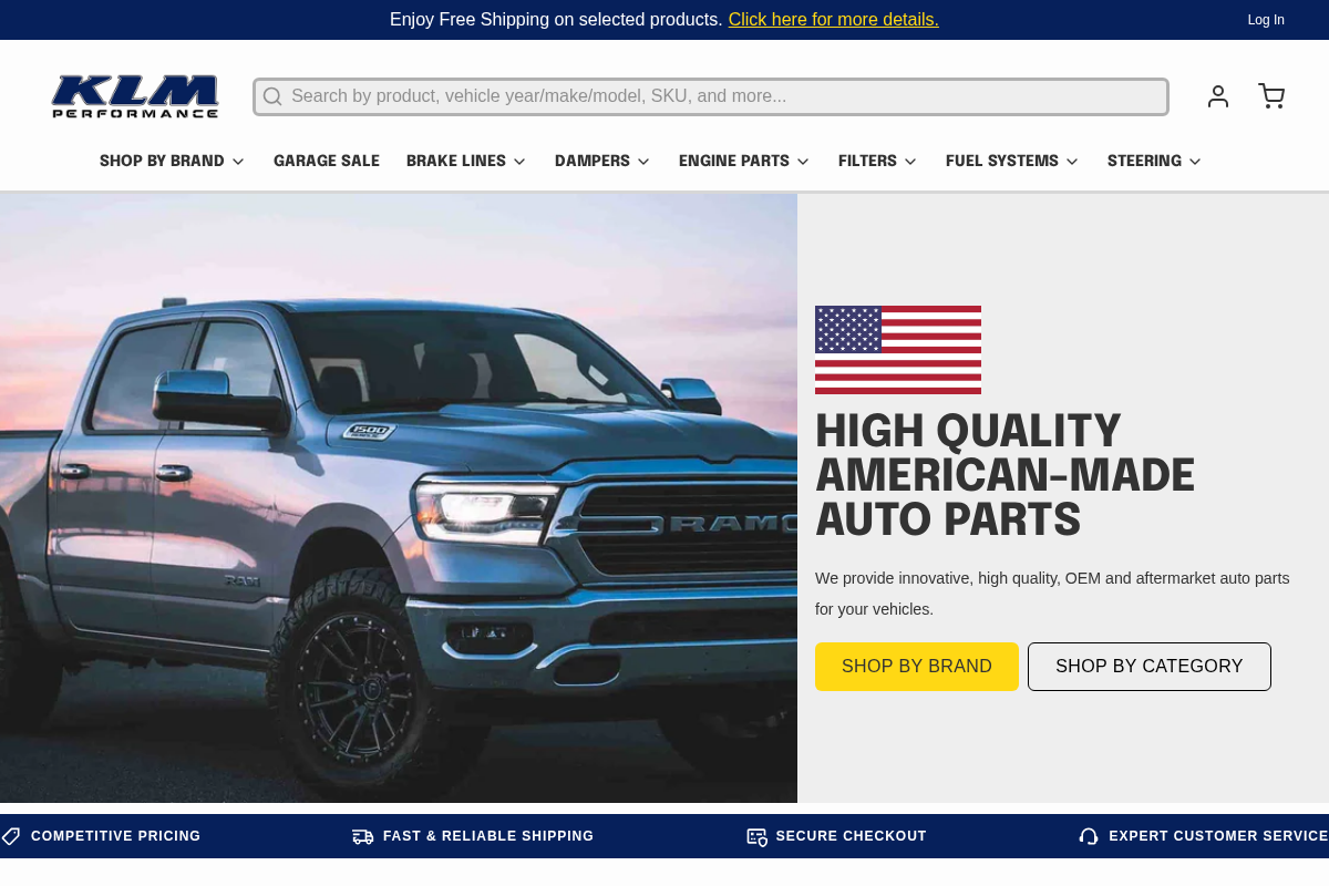 klmperformance.com homepage screenshot