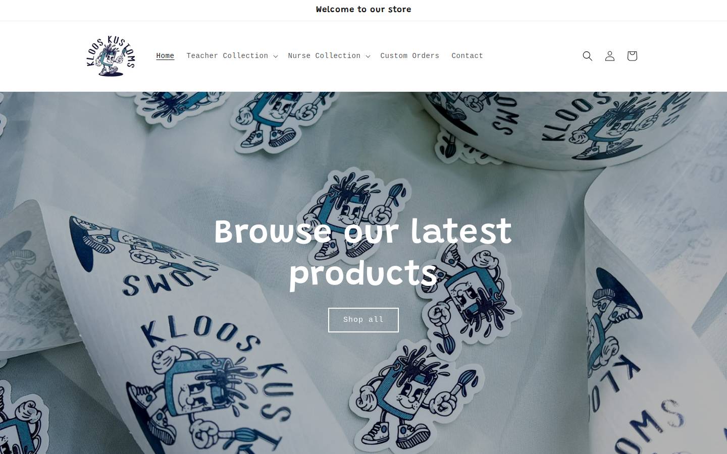 klooskustoms.com homepage screenshot