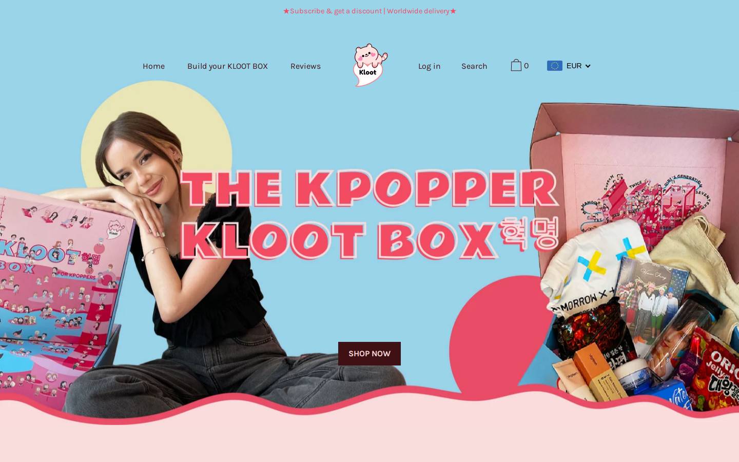 Klootbox homepage screenshot