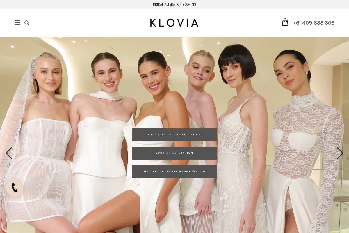 klovia.com.au homepage screenshot