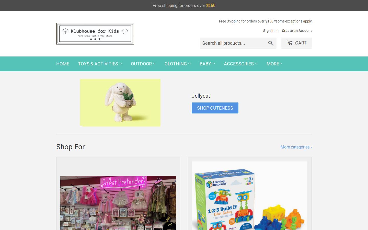 klubhouseforkids.ca homepage screenshot