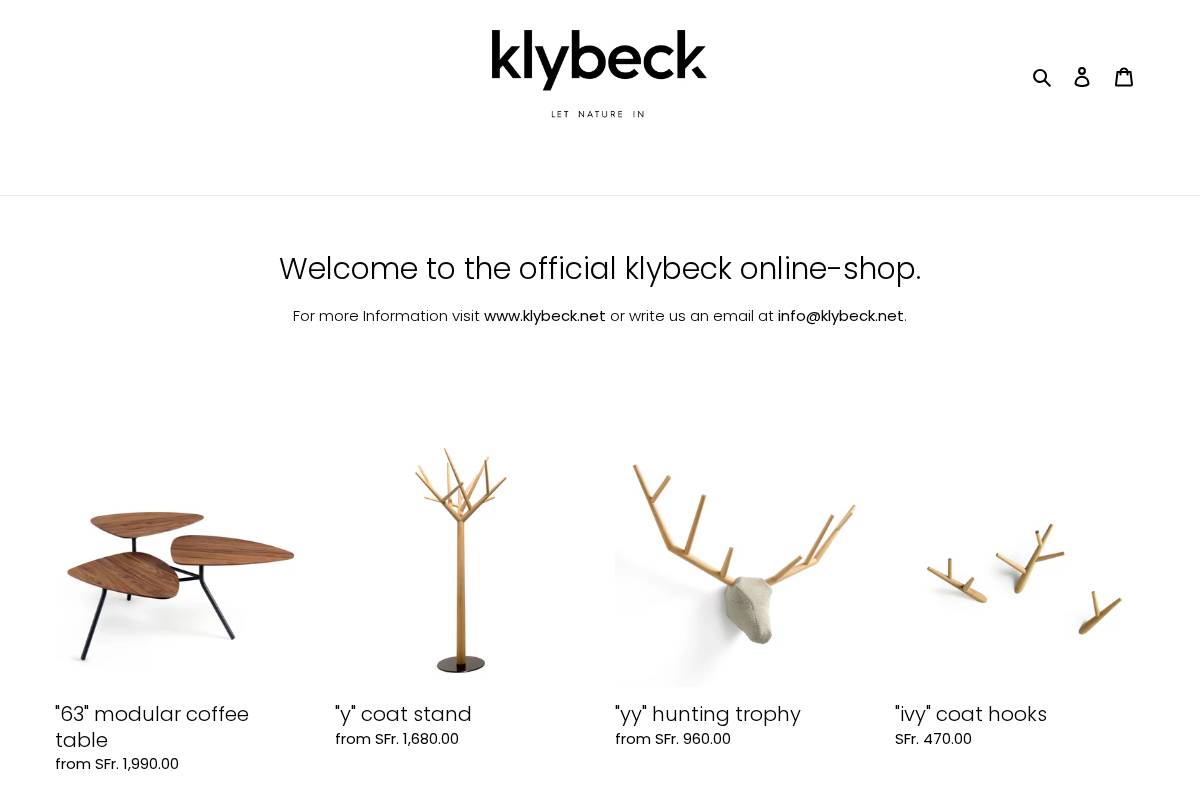 klybeck.shop homepage screenshot