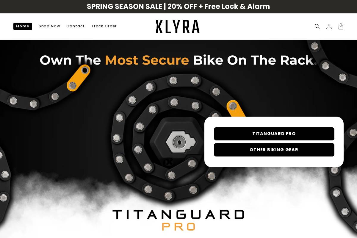 Klyra homepage screenshot