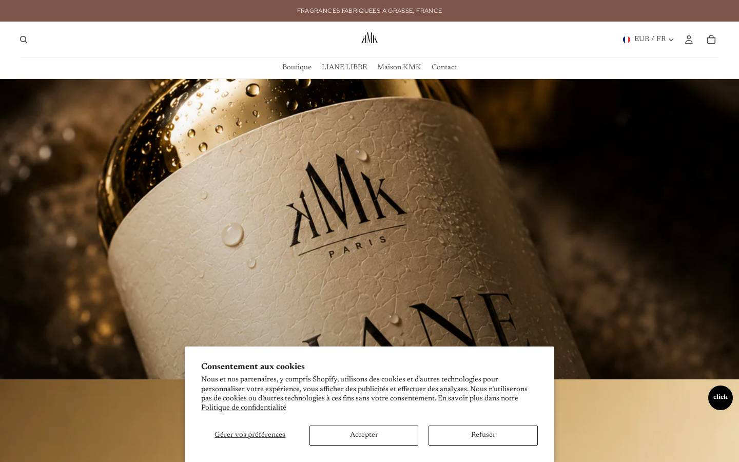 kmkparis.com homepage screenshot