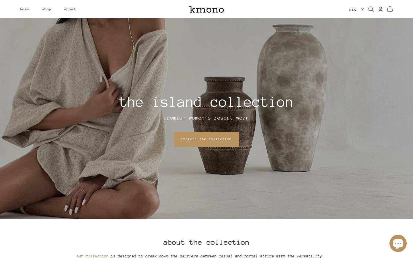 kmonofashion.com homepage screenshot