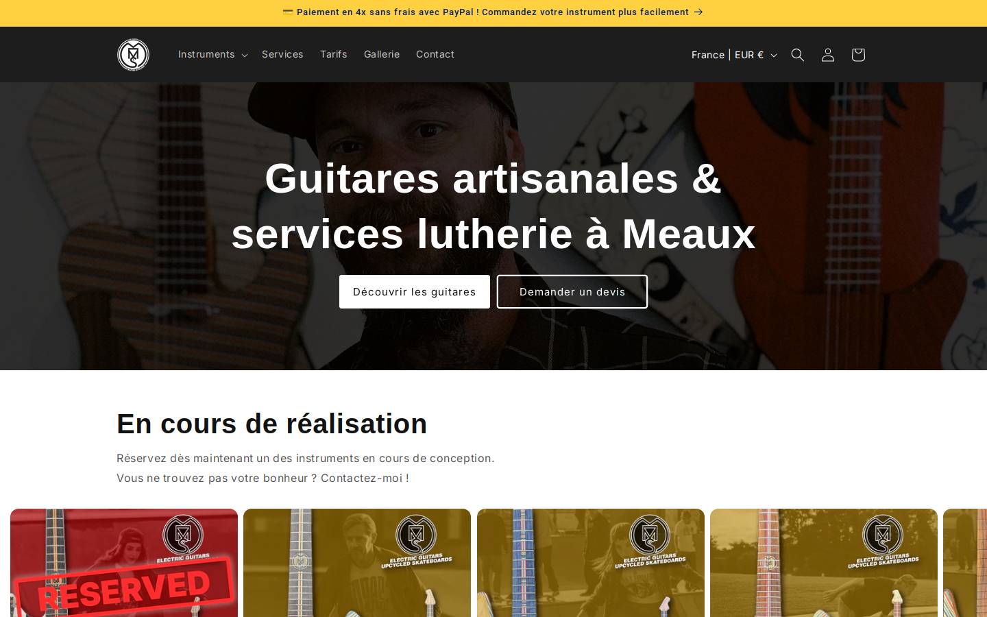 kms-custom.com homepage screenshot