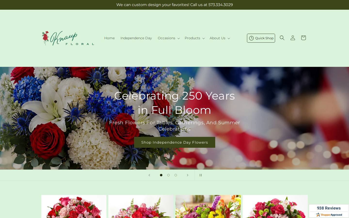 knaupfloral.com homepage screenshot