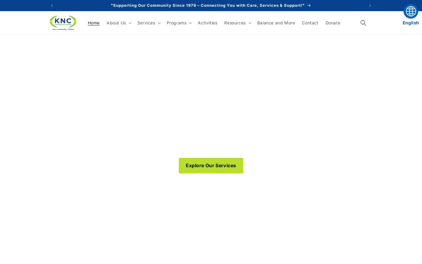 knc.org.au homepage screenshot